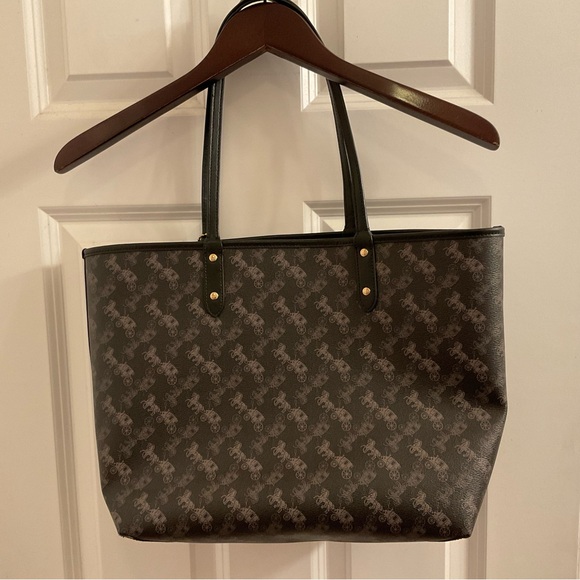 Coach Horse & Carriage Print Reversible City Tote - Black - Picture 10 of 15